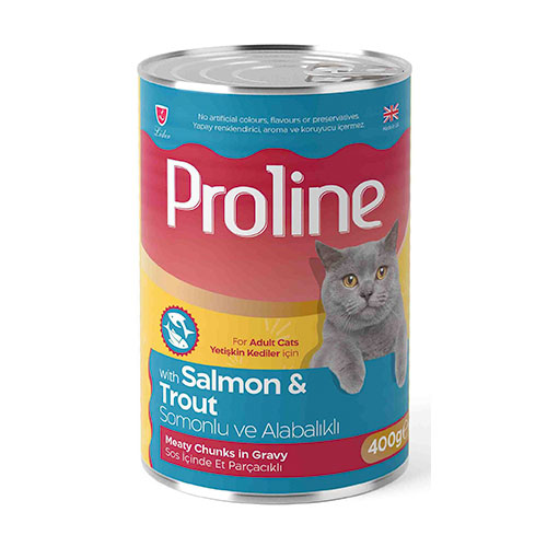 Proline Somonlu ve Alabalıklı Sos İçinde Gravy Yetişkin Kedi Konservesi 6 Adet 400 Gr