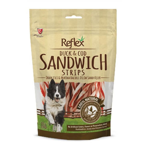 Reflex Duck Ördekli ve Balıklı Sandviç Strips Köpek Ödülü 80 Gr
