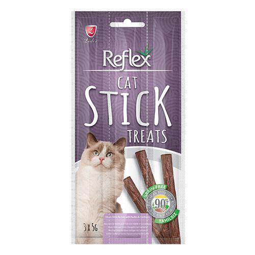 Reflex Stick Kümes Hayvanlı ve Kızılcıklı Tahılsız Kedi Ödül Çubuğu 3x5 Gr