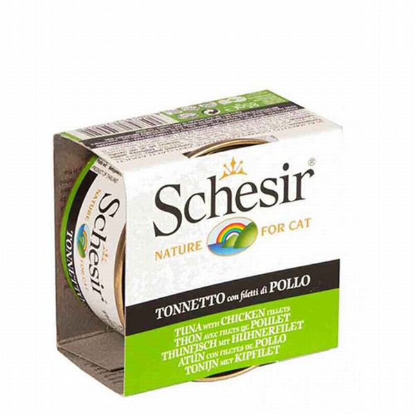 Schesir Ton Balıklı ve Tavuklu Jelly Yetişkin Kedi Konservesi 85 Gr