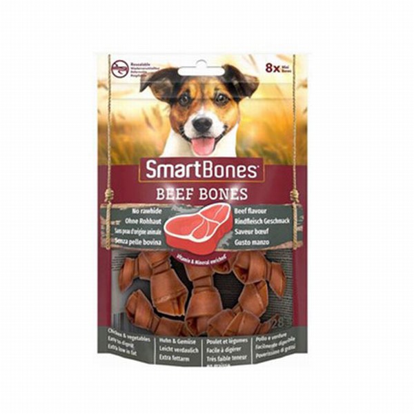 SmartBones Sığır Etli Mini Düğüm Kemik Köpek Ödülü 8