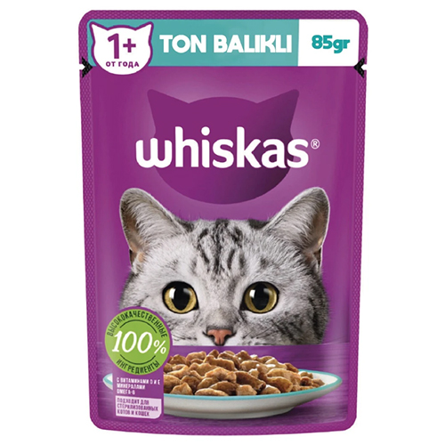 Whiskas Pouch Jöle İçinde Ton Balıklı Yetişkin Kedi Konservesi 85 Gr