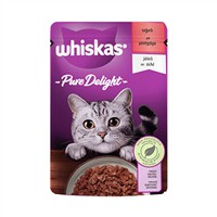 Whiskas Pouch Pure Delight Jöle İçinde Sığır Etli Yetişkin Kedi Konservesi 85 Gr