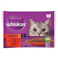 Whiskas Pouch Sos İçinde Sığırlı ve Tavuklu Yetişkin Kedi Konservesi 4 Adet 85 Gr