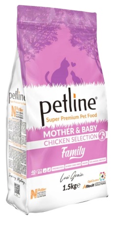 Petline Family Mother & Baby Tavuklu Düşük Tahıllı Yavru Kedi Maması 1,5kg