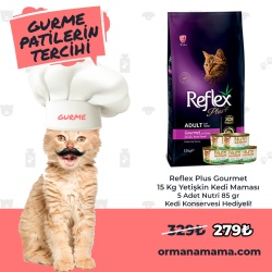 Reflex Plus Gourmet 15 Kg Yetişkin Kedi Maması 5 Adet Nutri 85 Gr Konserve Hediyeli