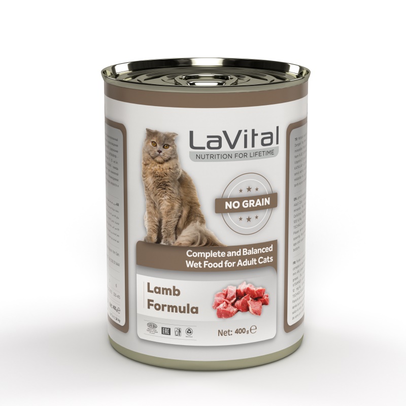 Lavital Kuzulu Tahılsız Yetiskin Kedi Konservesi Ezme 400gr x 24 Adet