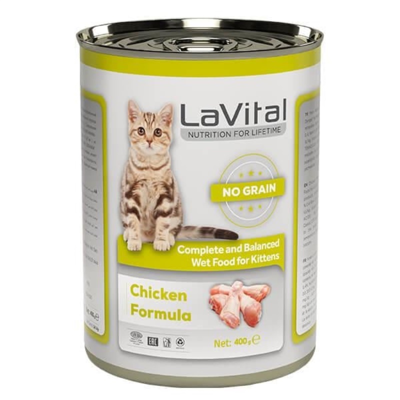 LaVital Tahılsız Kitten Tavuklu Yavru Kedi Konservesi 400 gr