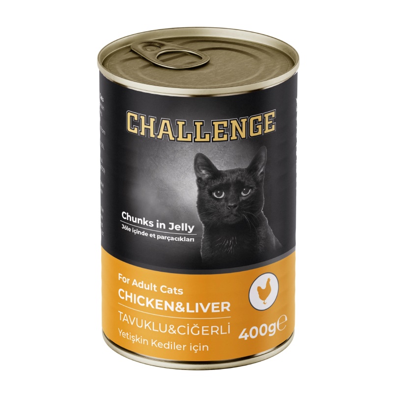 Challenge Tavuklu Ciğerli Yetişkin Kedi Konservesi 400 gr x 24 Adet