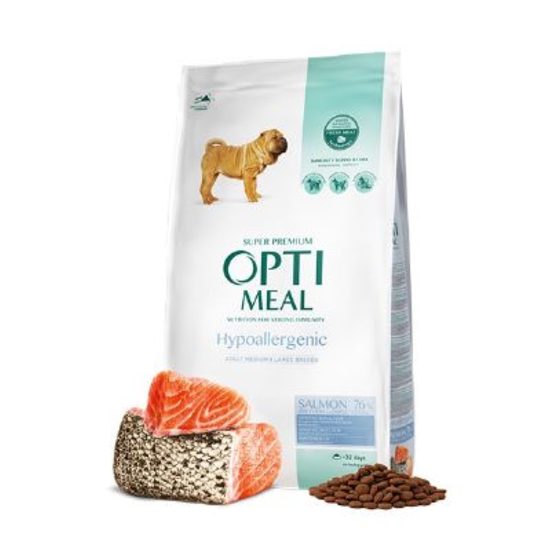 Optimeal Süper Premium Somonlu Orta-İri Irk Yetişkin Hipoalerjenik Köpek Maması 1,5 Kg