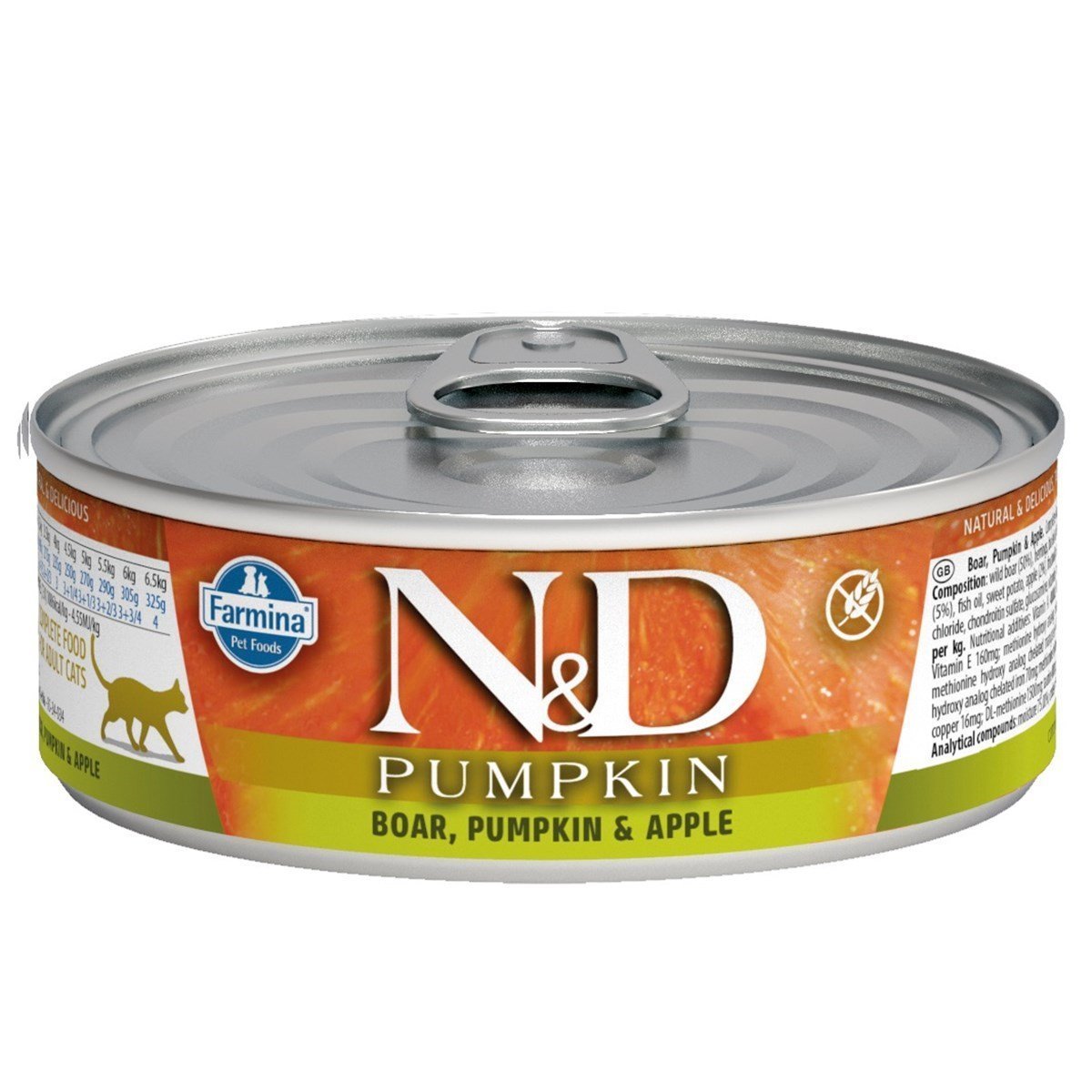 N-D Pumpkin Balkabaklı Tahılsız Domuzlu Ve Elmalı Kedi Konservesi 80 Gr