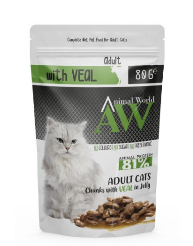 Animal World Dana Etli Yetişkin Kedi Pouch Mama 80 Gr X 24 Adet