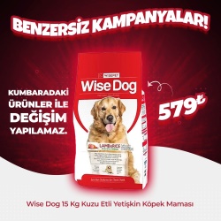 Wise Dog Kuzu Etli Pirinçli Yetişkin Köpek Maması 15 Kg (Hafta Sonu Özel)