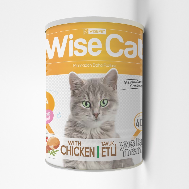 Wise Cat Tavuklu Yetişkin Kedi Konserve 400 Gr x 24 Adet