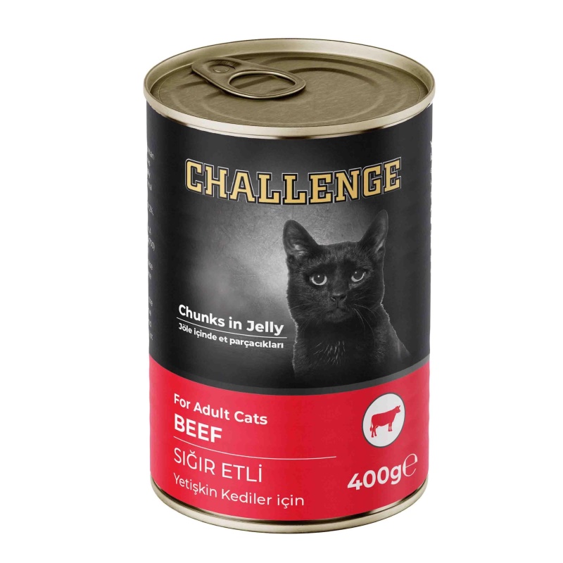 Challenge Sığır Etli Yetişkin Kedi Konservesi 400 gr x 24 Adet