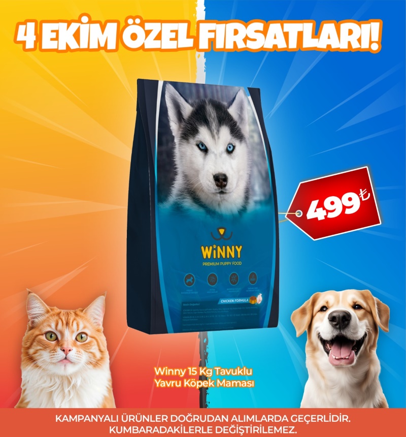 Winny 15 Kg Tavuklu Yavru Köpek Maması (4 Ekim Özel)