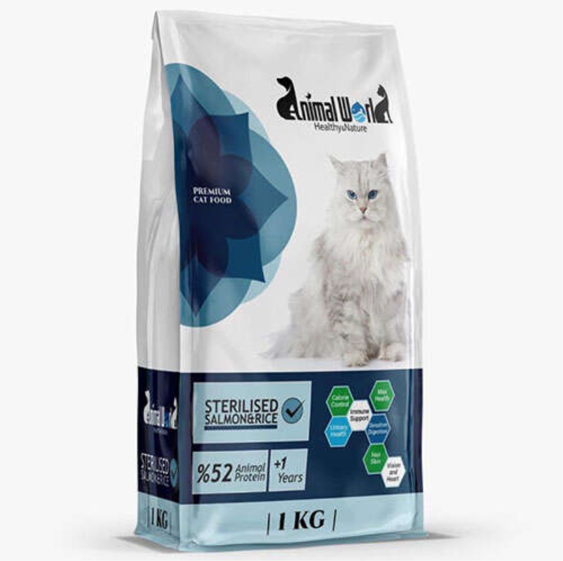 Animal World Somonlu ve Pirinçli Kısırlaştırılmış Kedi Maması 1kg