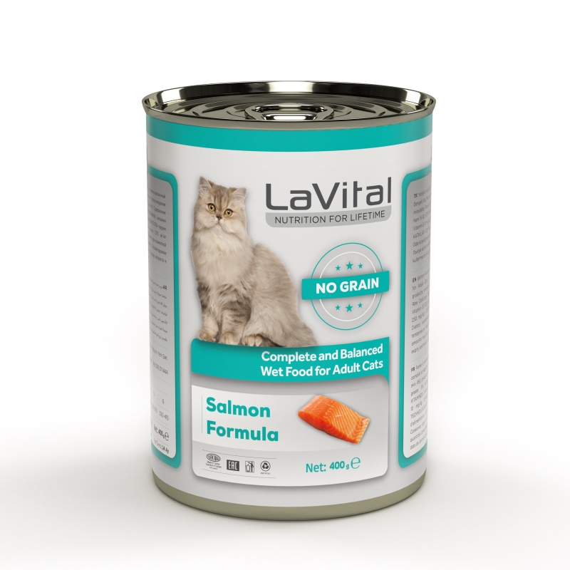 Lavital Somonlu Tahılsız Yetiskin Kedi Konservesi Ezme 400gr