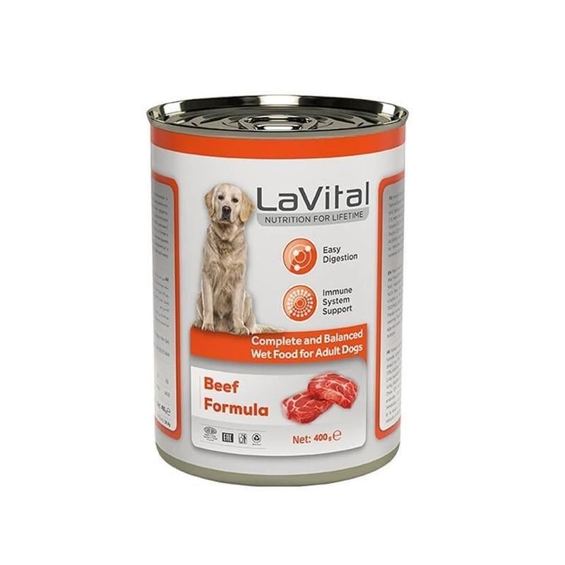 LaVital Tahılsız Biftekli Ezme Yetişkin Köpek Konservesi 400gr