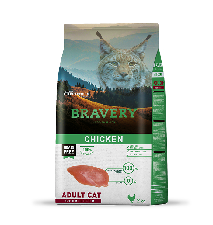 Bravery Adult Chicken Sterilized Tavuklu Tahılsız Kısırlaştırılmış Yetişkin Kedi Maması 2 Kg