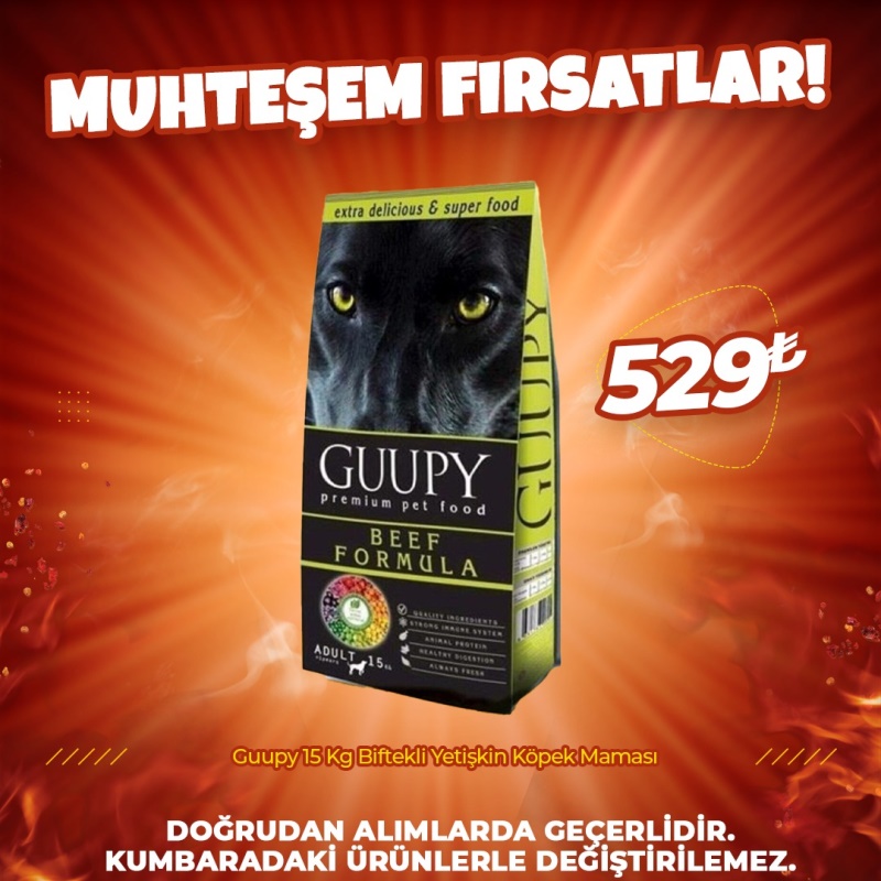 Guupy 15 Kg Biftekli Yetişkin Köpek Maması