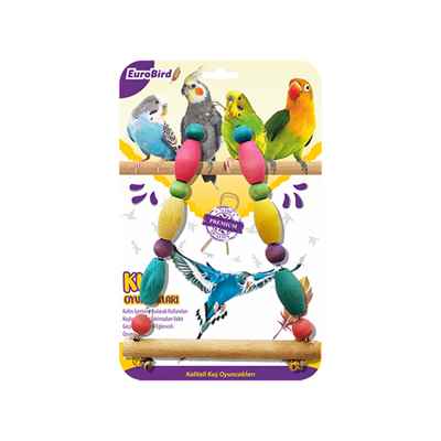 EuroBird Kuş Oyuncağı Renkli Boncuklu Üçgen Salıncak