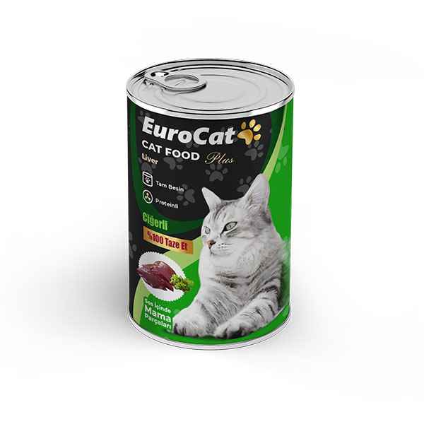 EuroCat Kedi Konservesi Ciğerli 415 Gr