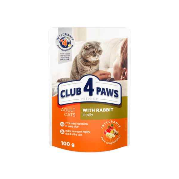Club4Paws Tavşanlı Premium Pouch Kedi Maması 100 Gr