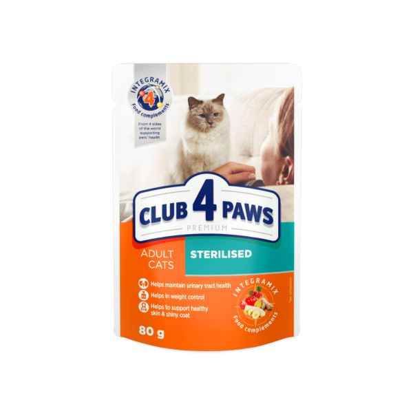 Club4Paws Kısır Kediler için Premium Mama 80 Gr