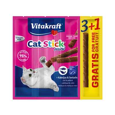 Vitakraft Cat Stick Morina+Deniz Ürünleri 3+1Ad 18gr