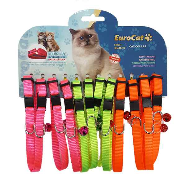EuroCat Renkli Çıngıraklı Kedi Boyun Tasması 12