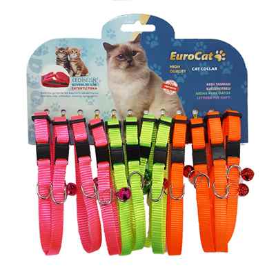 EuroCat Renkli Çıngıraklı Kedi Boyun Tasması 12'lü