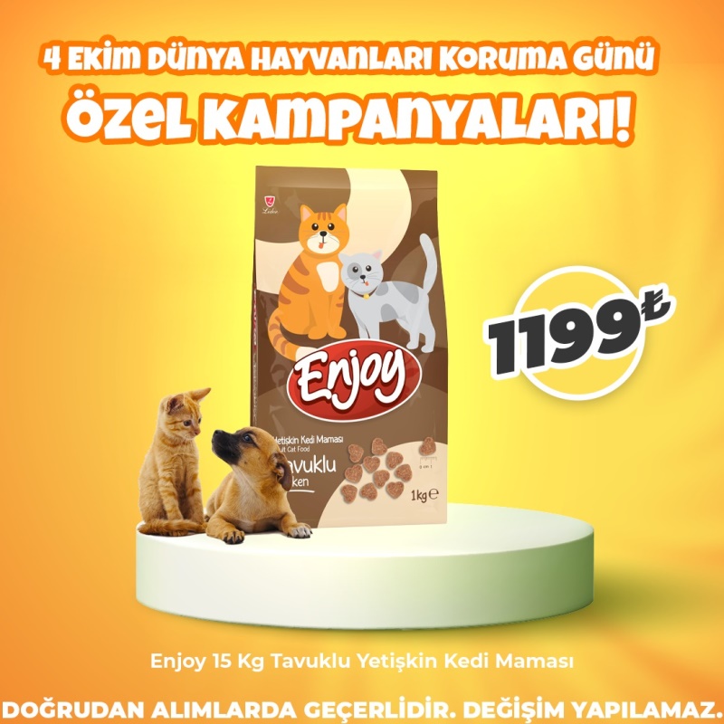 Enjoy 15 Kg Tavuklu Yetişkin Kedi Maması