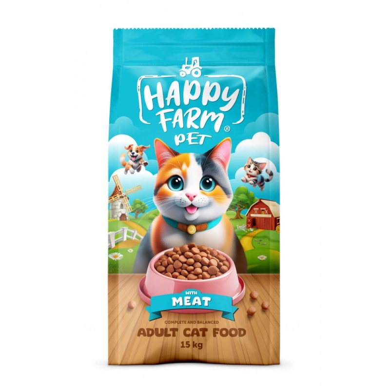 Happy Farm Etli Kedi Maması 15Kg