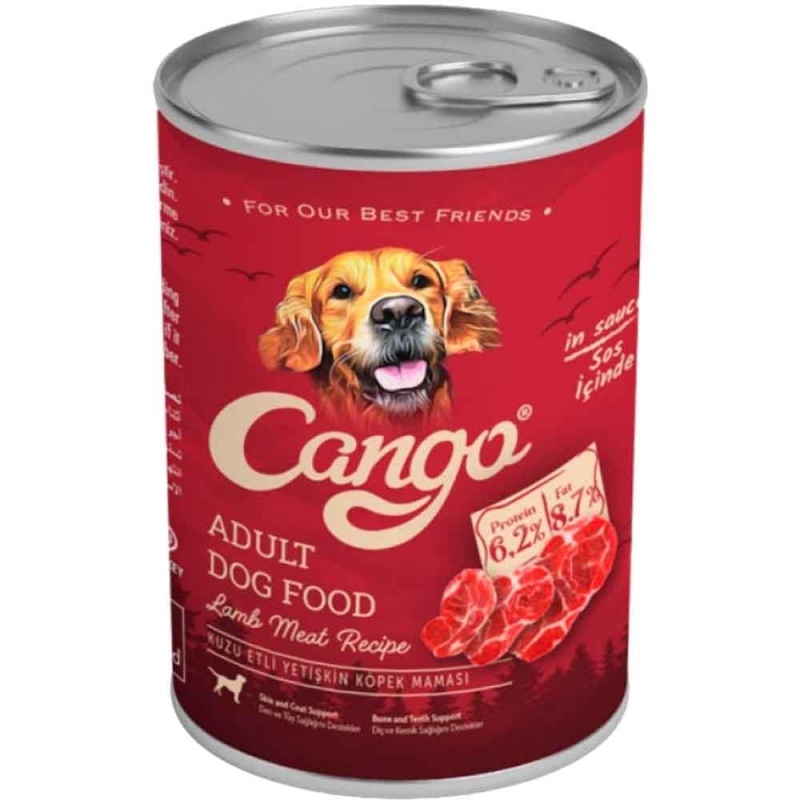 Cango Parça Kuzu Etli Soslu Yetişkin Köpek Konserve Mama 415 Gr