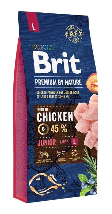 Brit Premium By Nature Junior L Büyük Irk Tavuklu Yavru Köpek Maması 15 Kg