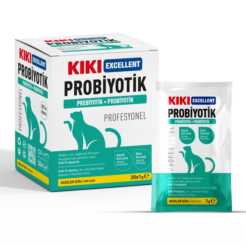 KIKI Excellent Kedi Probiyotik & Prebiyotik Saşe 1 gr. 30 Adet (Kutu)