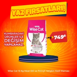 Wise Cat Meat Etli 15 kg Yetişkin Kedi Maması (Hafta sonu özel)