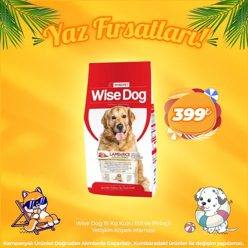 Wise Dog 15 Kg Kuzu Etli ve Pirinçli Yetişkin Köpek Maması