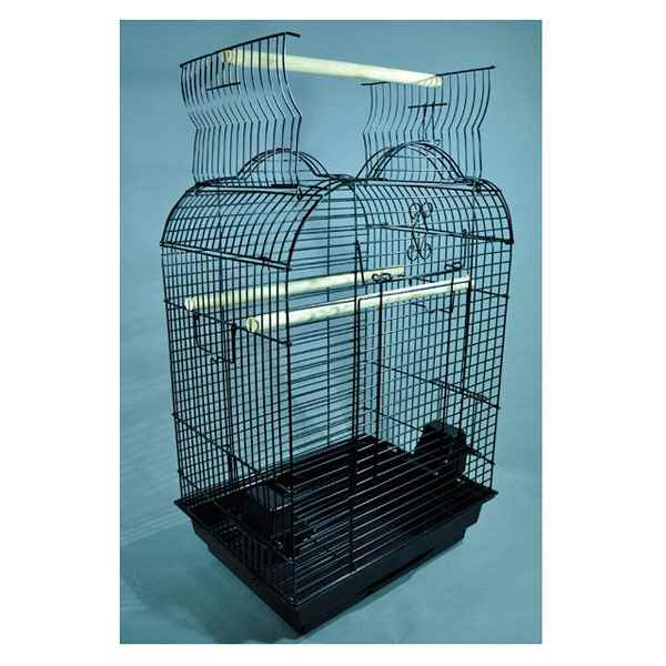 Pet Papağan Kafesi Açılır Çatılı Siyah 47x36x70