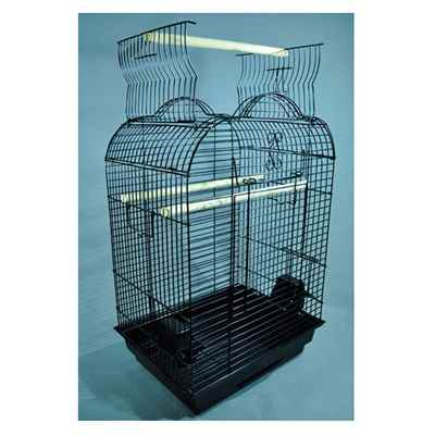 Pet Papağan Kafesi Açılır Çatılı Siyah 47x36x70