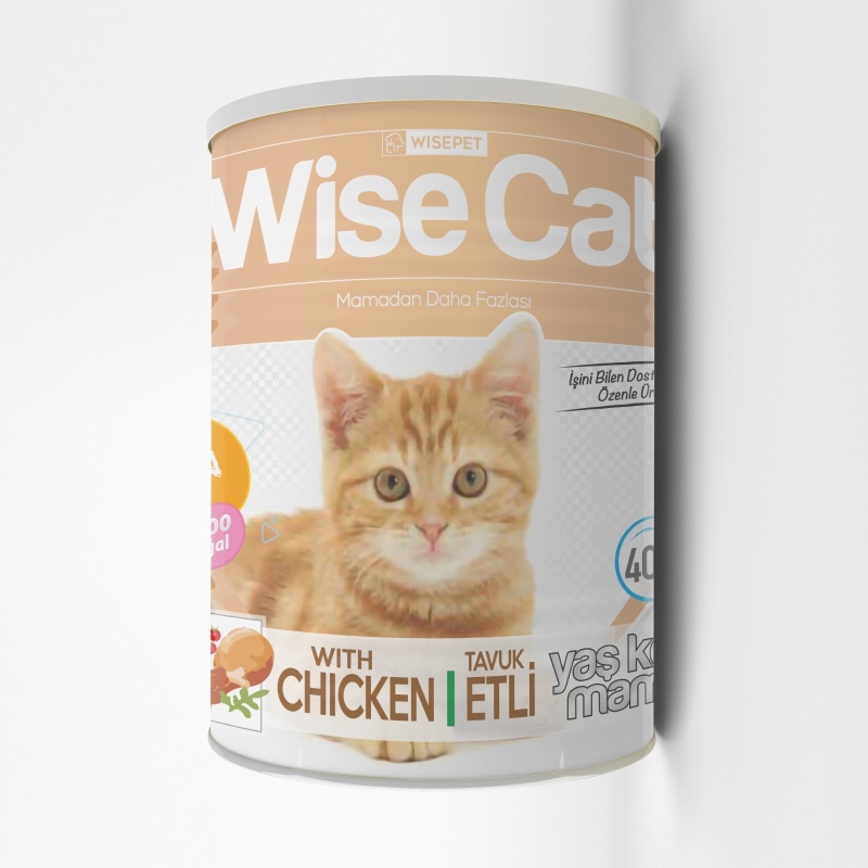 Wise Cat Tavuklu Yavru Kedi Konserve 400 Gr x 24 Adet