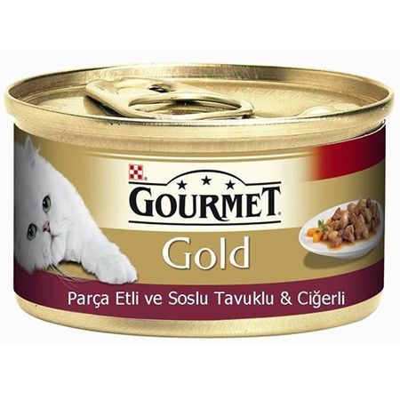 Gourmet Gold Soslu Tavuklu Ve Ciğerli Yetişkin Kedi Konservesi 85 Gr.