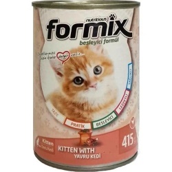 Formix Tavuk Parça Etli Soslu Yavru Kedi Konserve 400gr x 24 Adet