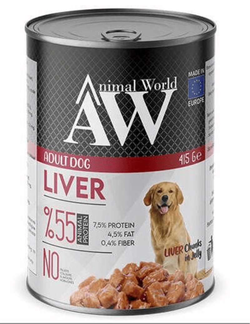 Animal World Ciğerli Yetişkin Köpek Konserve Maması 415 Gr