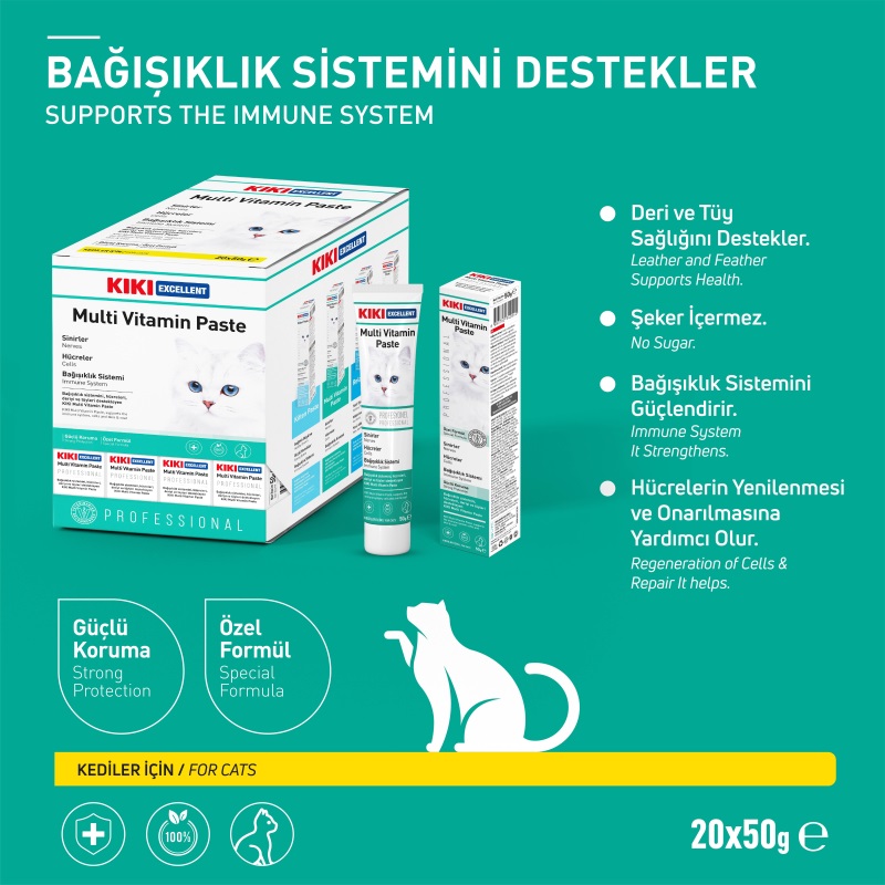 KIKI Excellent Kedi Multi Vitamin Paste Macun 50 gr.