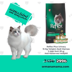 Reflex Plus Urinary 15 Kg Yetişkin Kedi Maması 5 Adet Nutri 85 Gr Kedi Konserve Hediyeli