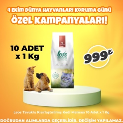Leos Tavuklu Kısırlaştırılmış Kedi Maması 1Kg x 10 Adet