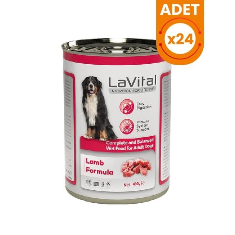 LaVital Tahılsız Kuzu Etli Ezme Yetişkin Köpek Konservesi 400gr x 24 Adet