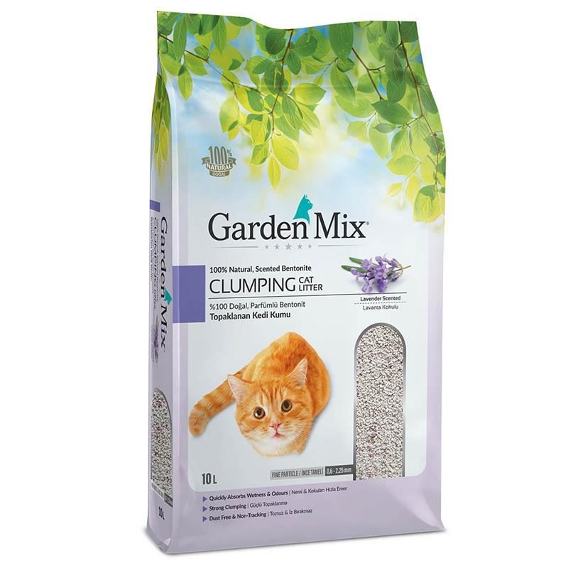 Garden Mix Bentonit Lavanta Kokulu İnce Taneli Doğal Kedi Kumu 10 Lt